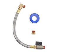 Kbrotech Extended Tank Drain Valve Assembly Kit Flexible Braided Steel Tube 10 inch 1/4 Inch NPT Pipe Fitting for Air Compressor