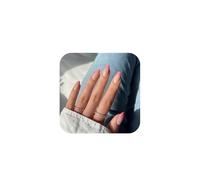 KBRPEY 24 Pieces Short False Nails ABS Material Does Not Break Easily Soft French Style Comfortable and Breathable Easy to Put on and Take Off Elegant and Sophisticated