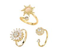 KBRPEY 3 Pieces Women's Stainless Steel Ring Rotating Rings Anti-Stress Luxury and Original Style for Relaxing Daily Fashion and Special Occasions