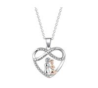 KBRPEY Mother Daughter Necklace, Mum Gifts Necklace from Daughter Mother and Daughter Necklace Heart Pendant Cubic Zirconia Necklace for Mum Women Birthday Mother's Day