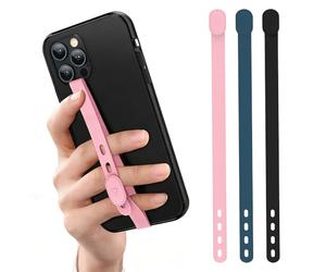 KBRPEY Pack of 3 Mobile Phone Holder Silicone Mobile Phone Finger Holder Elastic Mobile Phone Grips Holder Adjustable Hand Straps Finger Holder for Mobile Phone Case iPhone Android