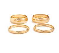 KBRPEY Pack of 4 Wide Bangle Women's Minimalist Chunky Bracelets Fashion Statement Bangles for Everyday Party and Evening Dress