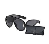 KBRPEY Sunglasses for Women Men Oversized Trendy Sun Glasses Wrap Around Sunglasses, Oversized Cool Futuristic Sunglasses y2k Fashion Eye Glasses Trendy Shades UV400 Protection (Black)