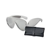 KBRPEY Sunglasses for Women Men Oversized Trendy Sun Glasses Wrap Around Sunglasses, Oversized Cool Sunglasses y2k Fashion Glasses UV400 Protection (Silver)