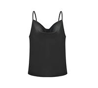 KBRPEY Womens Sexy Camisole Summer Tank Tops for Women Sexy V Neck Pleated Spaghetti Strap Camisole Satin Tank Top Sleeveless Cami Vest Tops (Black XL)