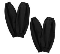 KBSICWO 2 Pairs Waterproof Arm Sleeves Covers, PU Oilproof Arm Sleeves Reusable, Forearm Protector for Showering Cooking Cleaning Fish Dish Washing Gardening (Black)