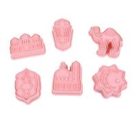 Kbsin212 Ramadan Cookie Mould Muslim Mould Silicone Mould DIY Fondant Cake Baking Tools Eid Mubarak Party Decor Silicone Camel Moon Star Mould Cake Baking Tools Set of 6