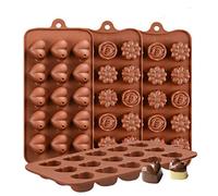 KBstore 4 Pack Silicone Chocolate Moulds Heart and Flower Shaped Baking Mold Set for Candy, Jelly and Ice Cube #1