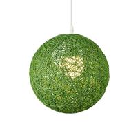 KBUUKYYXouy 1 Light Globe Design Natural Rattan Chandelier Colorful Woven Twine Hanging Lamp Set Rustic Porch Pendant Light Country American Style Suspended Lighting for Bedroom,Bar Cafe