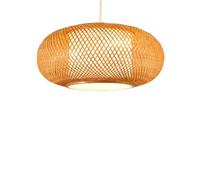 KBUUKYYXouy Modern Natural Style Brown Hanging Lamp Headboard Decoration Bamboo Art Pendant Light Lantern Shaped Hanging Chandelier Suitable for Lobby Bedroom Farmhouse Kitchen Island Corridor