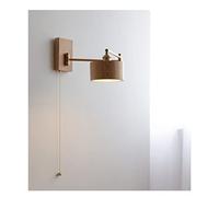 KBUUKYYXouy Rotating Wooden Wall Sconces for Bedside & Stairwell - Long Swing Arm with Switch - Rustic Log Base - Left & Right Adjustable Lighting Fixture,Log Base a(Log Base a)