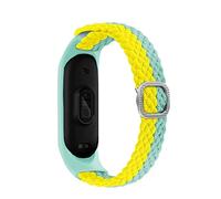 KBUYS Bracelet Compatible With Mi Band 6 7 Strap Elastic Adjustable Nylon Braided Miband4 Miband 5 Correa Wristband Compatible With Xiaomi Mi Band 4 3 5 6 7 (Color : Cyan-yellow, Size : Mi band 3 4)