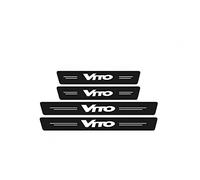 KBUYS Car Door Sill Scuff Plate Carbon Fiber Protector Trunk Bumper Sticker Compatible With Mercedes Benz VITO Logo CITAN W203 CLA A45 Accessories (Color : 4pcs)