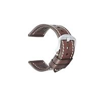 KBUYS Handmade Watch Band Genuine Cow Leather Watch Strap With Butterfly Buckle Bracelet Compatible with MONTBLANC Tudor Watchbands (Color : DarkBrown S Buckle, Size : 21mm)
