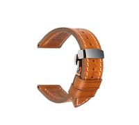 KBUYS Handmade Watch Band Genuine Cow Leather Watch Strap With Butterfly Buckle Bracelet Compatible with MONTBLANC Tudor Watchbands (Color : LB Butterfly Clasp, Size : 20mm)