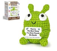 KBWUZ Positive Crochet Alien Emotional Support Gift Easter Basket Stuffer Graduation Birthday Gift for Women Men Kids Mother Father Day Present Handmade Amigurumi Desk Decor (Lime)