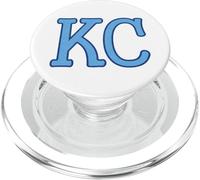 KC Blue Kansas City Kc 2 letter Graphic Casual Cool KC PopSockets PopGrip for MagSafe