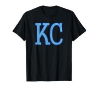 KC Blue Kansas City Kc 2 letter Graphic Casual Cool KC T-Shirt
