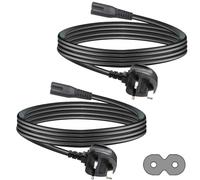 KC cable 3M Figure 8 Power Lead, 2-pack 2-Pin IEC C7 Universal 3-Pin UK Plug Power Cable BS1363 to IEC 60320C7 Compatible with Figure 8 Mains Power Adapter Charger Cable UK Samsung LG Sony TV
