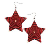 KC Gold Trendy Leather Star Earrings for Women - Lightweight Flower Vortex Spiral Print Dangle Jewelry, Party Favors & Decorations