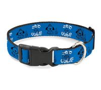 KC Green Pet Collar, Dog Collar Plastic Buckle, This is Fine Japanese Question Hound Flame Blue/Black/White, 8.5 to 12 Inches 0.5 Inch Wide