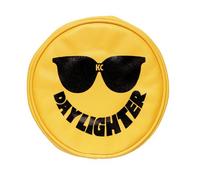 KC HiLiTES 5205 6" Round Yellow Vinyl Light Cover w Sunglasses Logo - Set of 2