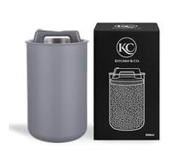 KC Kitchen & Co. Airtight Coffee Canister for 1 kg Coffee Beans - Stainless Steel Storage Jar with Vacuum Lid & Aroma Seal - Storage Jar for Coffee, Tea, Sugar, Cereal - Grey (2800 ml)