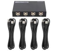 KC KM402 USB2.0 Four Port Keyboard and Mouse Synchronous Controller, USB Synchronous Switching Controller, Multi - Computer Control Device with Hotkey Mode for Win Linux Android OS