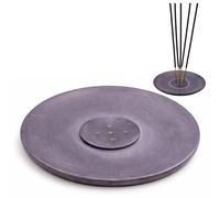 KC KULLICRAFT Handmade Grey Marble Incense Stick Holder - 4 Inch Round Stone Burner with Multiple Holes - Decorative Incense Ash Catcher Plate for Meditation, Yoga, Aromatherapy & Home Décor.
