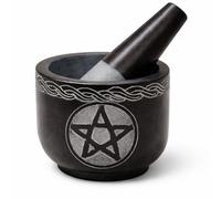 KC KULLICRAFT Mortar and Pestle Set Unique - Pestle and Mortar Bowl Solid Stone Grinder for Herbs Spice Guacamole Garlic Ginger Root