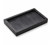 KC KULLICRAFT Natural Marble Tray for Desktop/Kitchen/Vanity/Bathroom, Stone Organizer Tray for Coffee Table, Plate Holder for Tissues, Candles, Soap, Towel, Plant (Black Bright, Medium 10 x 6)