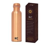 KC Pure Designer Water Bottle With Advanced Leak Proof Protection And Joint Less, Ayurveda And Yoga Health Benefits. (1000Ml, Pack Of 1 Unit) With Lacqure Coating Standard Copper