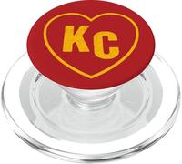 KC Red Kansas City Heart Red & Yellow Kc Initials Heart Red PopSockets PopGrip for MagSafe