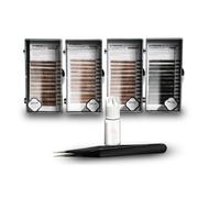 KC Republic Eyebrow Extensions Kit with 4 Trays of Mink Eyebrows in Blonde/Light Brown Brown Dark Brown Black Comes on Mixed Length Trays 5-8