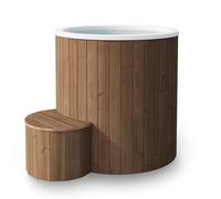 KC Thermo-Wood Ice Bath Cold Plunge - 900L Fibreglass Recovery Tub with Insulated Cover - Chiller-Ready - Premium Cold Therapy Barrel for Home, Gym, Spa or Studio - Pre-Assembled