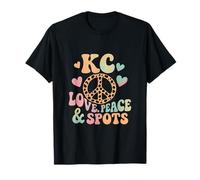 KC Womens Pastel Leopard Tie Dye Love Peace Spots T-Shirt