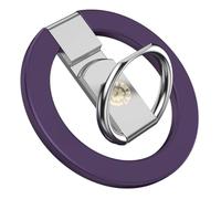 KCA_S3 Purple Phone Ring Holder Case Compatible Magnetic Grip 360° Rotation iPhone 15 16 17 Pro Max Samsung Galaxy S24 Anti-Drop Kickstand Adjustable Finger Loop Wireless Charging Foldable Lightweight
