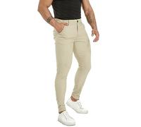 KCANAAPPAREL Mens Chinos Trousers Slim Fit Stretch Tapered Skinny Dress Pants