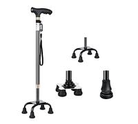 KCareU Walking Stick for Men Women Elderly Non-slip Adjustable Quad Cane Walking Sticks for Seniors Ultra-light 4 Prong Walking Cane