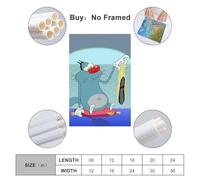 KCBCMFDS Cartoon Fat Cat Vs. Three Little Strongmen Poster3 Poster Decorative Painting Canvas Wall Posters And Art Picture Print Modern Family Bedroom Decor Posters 24x36inch(60x90cm)