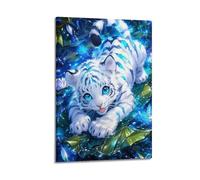 KCBCMFDS White Tiger Cub Decorative Poster Poster Decorative Painting Canvas Wall Posters And Art Picture Print Modern Family Bedroom Decor Posters 20x30inch(50x75cm)
