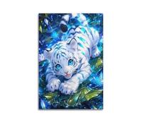 KCBCMFDS White Tiger Cub Decorative Poster Poster Decorative Painting Canvas Wall Posters And Art Picture Print Modern Family Bedroom Decor Posters 20x30inch(50x75cm)