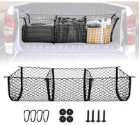 KCBEHIDVW 3 Pocket Elastic Cargo Net for Ford F150 2006-2014, Stretchable Mesh Cargo Netting Trunk/Bed Organizer with Hooks Bungees for SUV Car Pickup Trucks,130 * 30