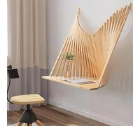 Kccjjrg A,Wall Mounted Folding Table/Floating Laptop Table/Folding Wall Table/Wooden Folding Hanging Workbench/Suitable for Small Space, Bar, Bedroom