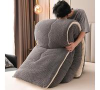 KCCRHIN Full/Queen/King Size Winter Thick Warm Comforter, Double-Sided Fleece Fabric Fluffy Comforters with Microfiber-Filled, Ultra Soft Bedding Duvet No Cover Required,Gray,180x220cm/3.0kg