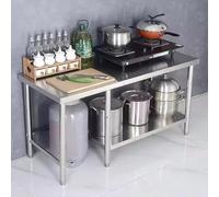 KCCRHIN Stainless Steel Work Table with Undershelf, Semi-Open Base Commercial Prep Table, Multiple, Heavy Duty Utility Workbench for Kitchen, Restaurant, Home, Hotel,120x60x80cm