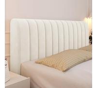 KCCRHIN Velvet Bed Headboard Cover Upholstered Headboard Queen King Full Size Quilted Headboard Slipcover Thicken Headboard Dustproof Protector Cover Headboard Padded Cover,Beige,180cm/71in