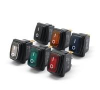 Kcd1-101 3 Pins Mini On Off Seal Rocker Switch In 12v Red Lighting 6a250vac 13x19mm 5Pcs(BLACK NO LIGHT,12V)
