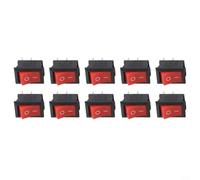 KCD1-101 Red Rocker Switch 2 Pin IP68 Waterproof ABS Dust Proof Power Control for Household Appliances and Scales 10 Pack