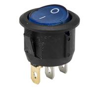 KCD1-102N-5 Perforate Diameter 20 Mm 3 Pin ON - OFF Round Rocker Switch With Light 220V 12V 10Pcs(Blue,12V LED color ray)